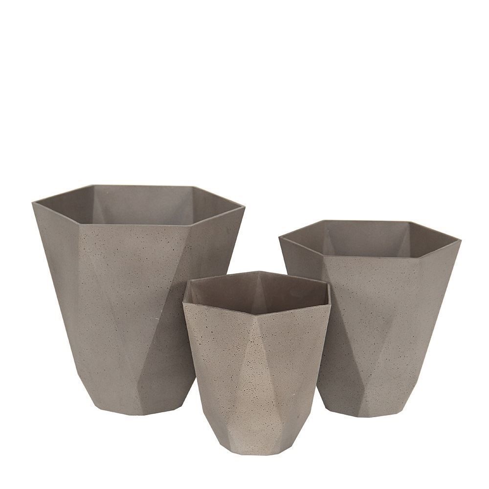 Sandstone Altıgen Uzun Saksı Kahve 26x25 cm