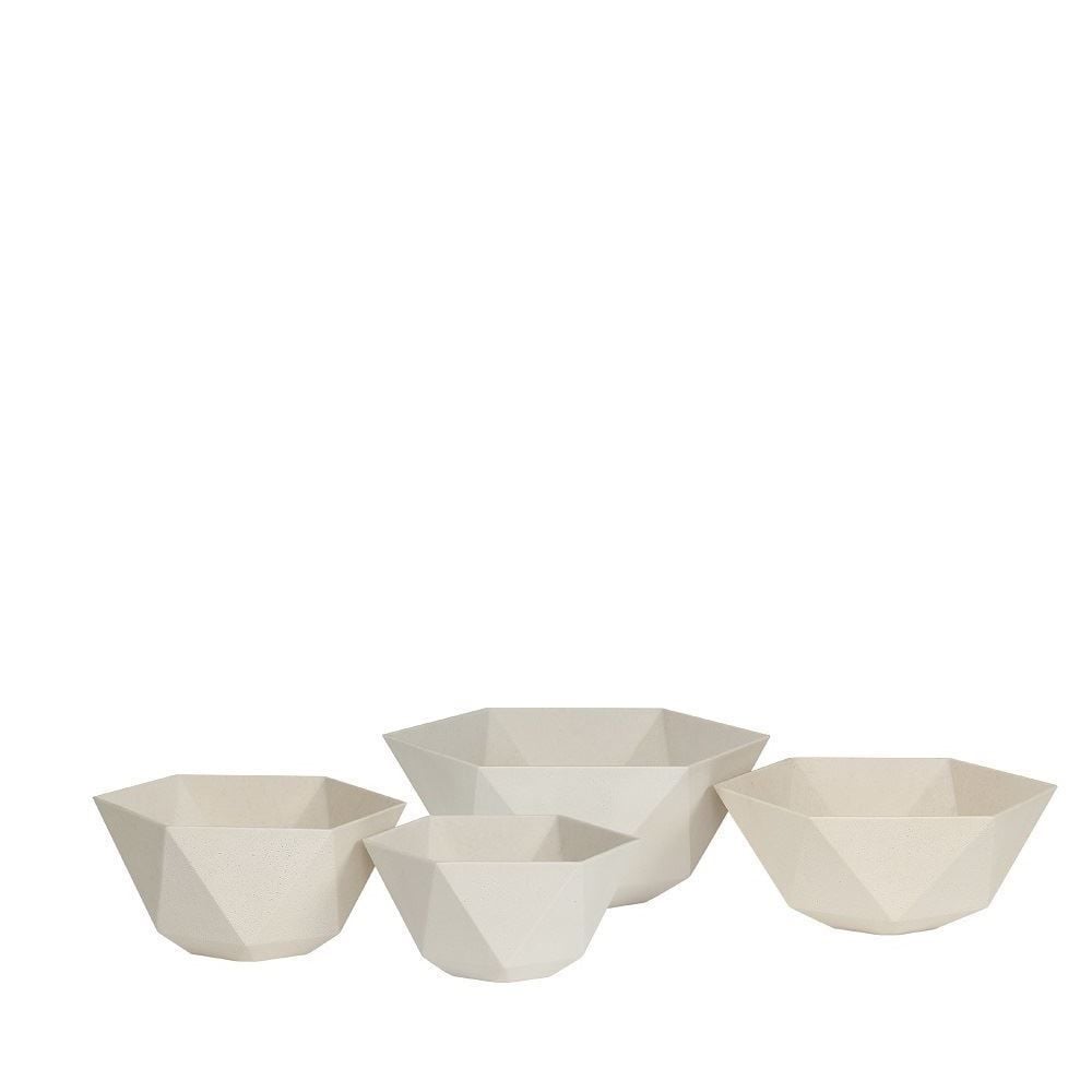 Sandstone Altıgen Saksı Beyaz Size 49x21 cm