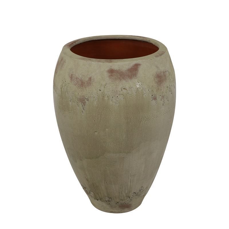 Gri Eskitmeli Vazo/Saksı 78 cm