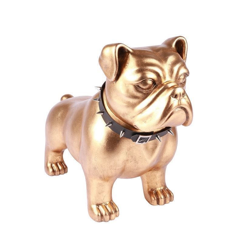 Dekoratif Köpek Heykeli 48x21 cm Mat Gold