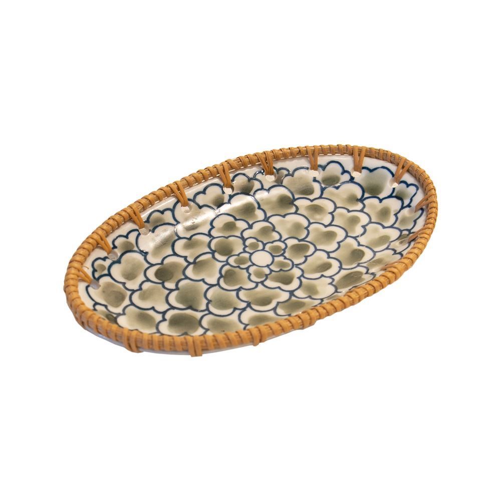 Rattan/Seramik Dekor Tabak