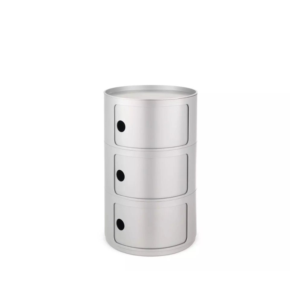 Kartell Componibili 3 Çekmeceli Gümüş Set-6