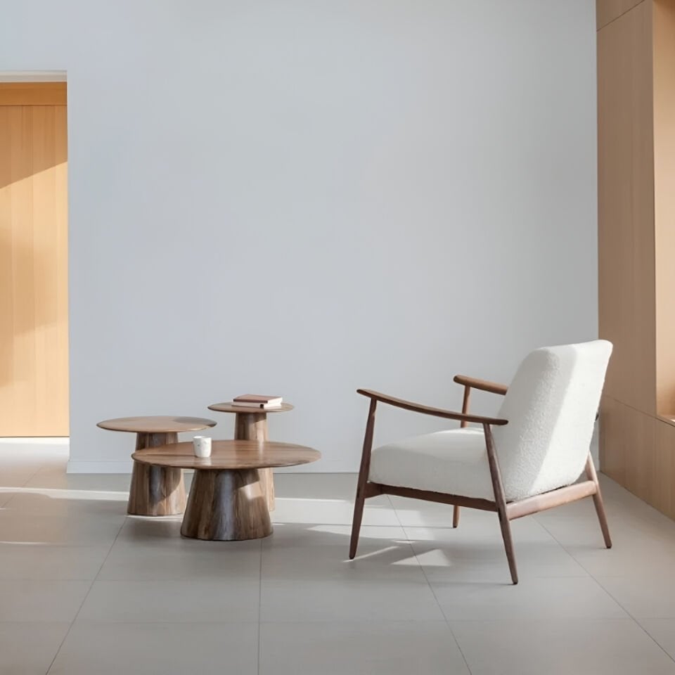 Gazzda Mushroom Ceviz Sehpa Q:80 cm