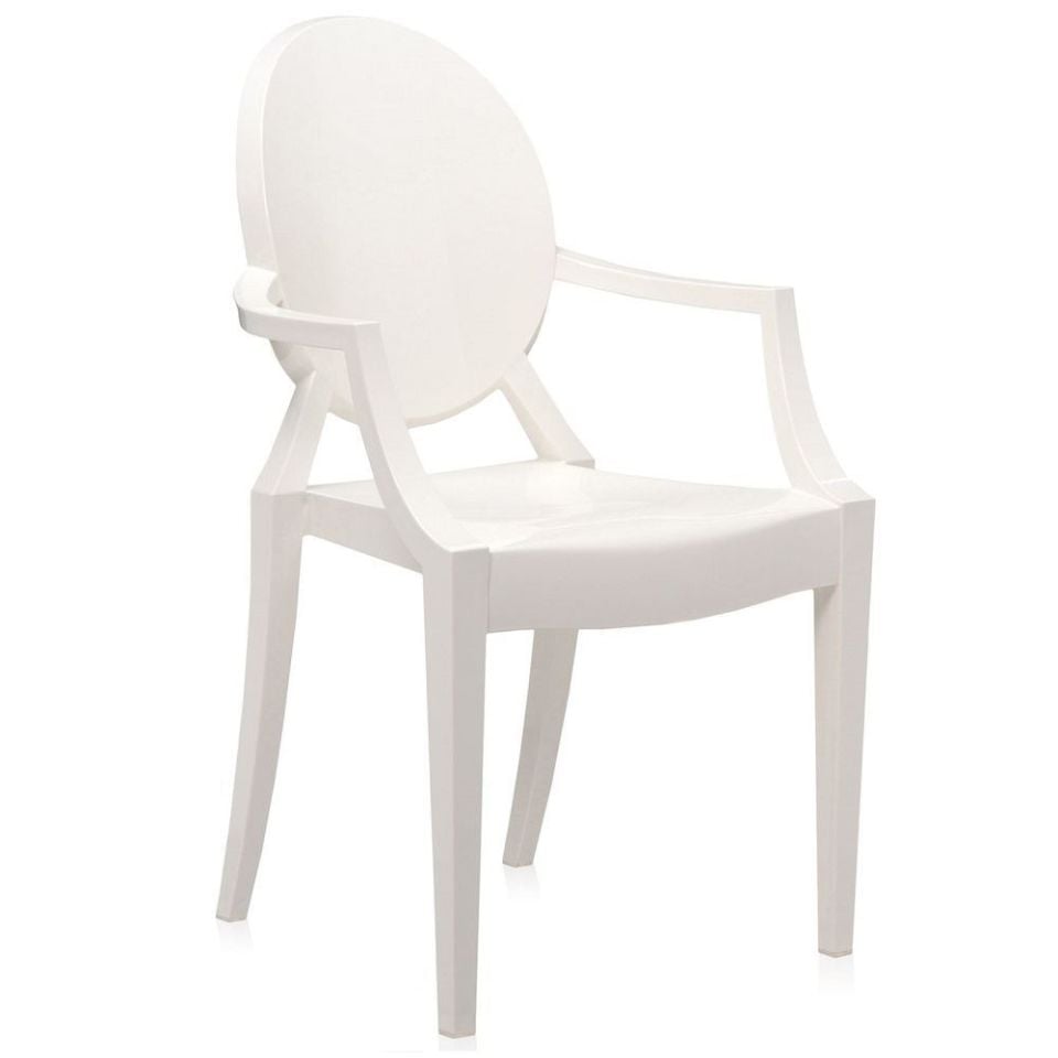 2'li Kartell Louis Ghost Parlak Beyaz Sandalye