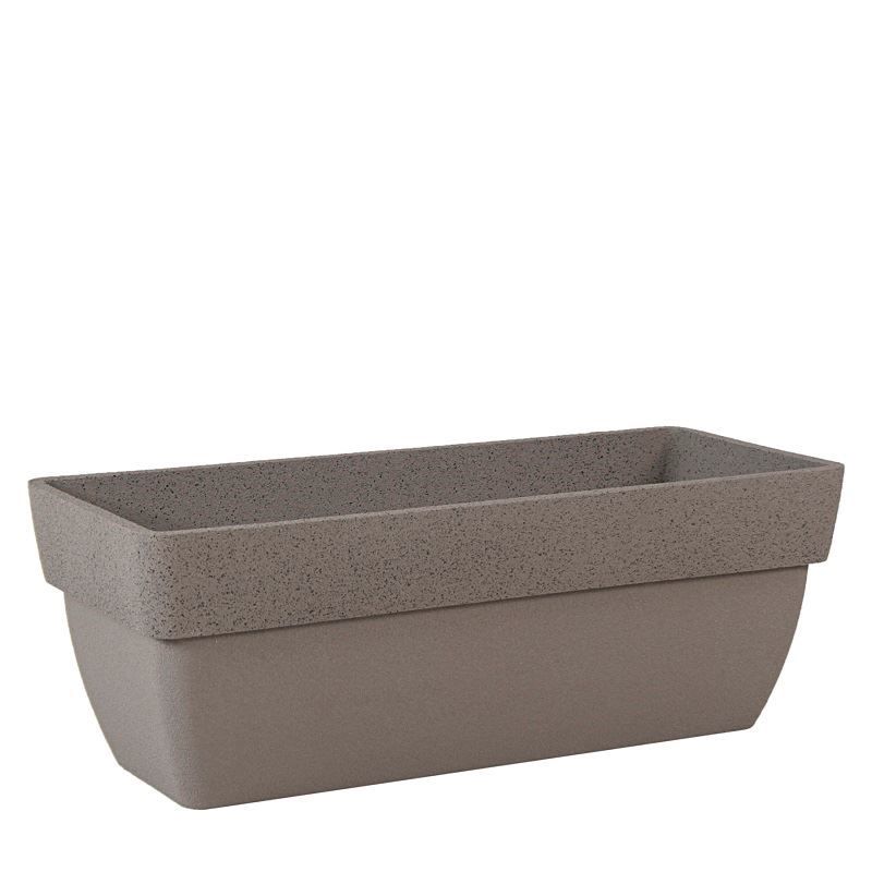 Polystone Saksı/Çiçeklik Kumlu Taup Kenar 58x21 cm