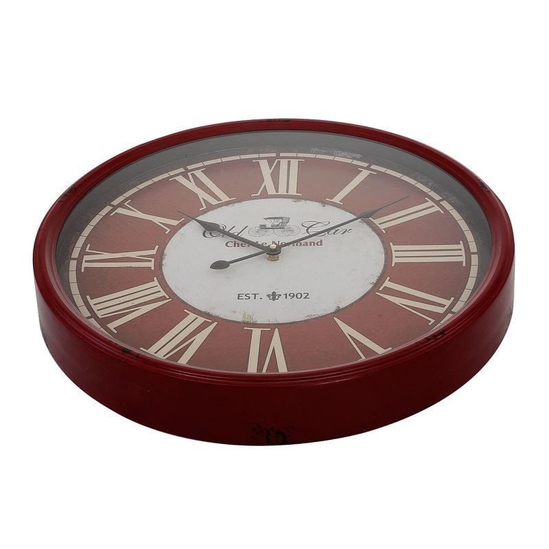 Bordo Roma Rakamlı Duvar Saati 48x48cm