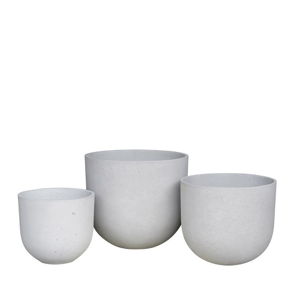 Saksı Yuvarlak Kireç Beyaz 35x31 cm