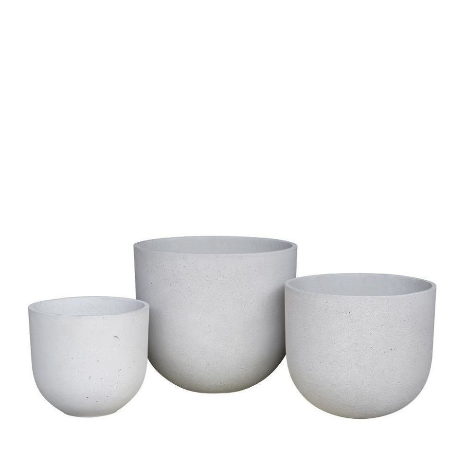 Saksı Yuvarlak Kireç Beyaz 35x31 cm