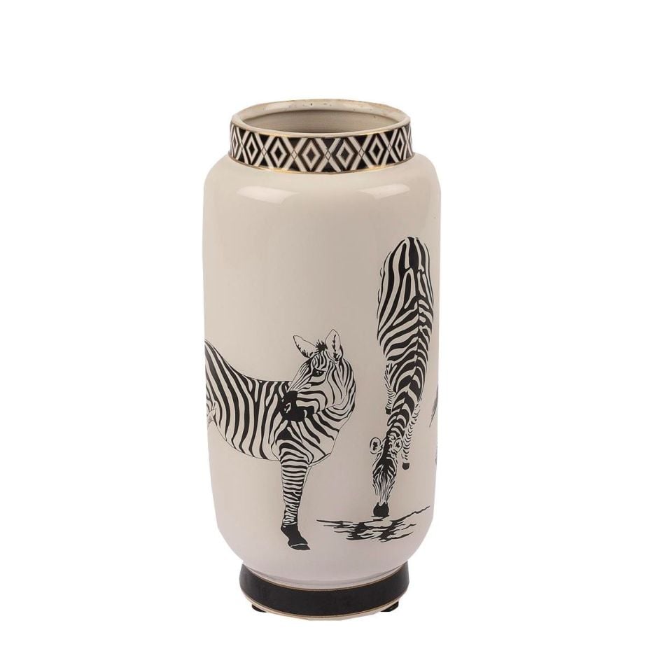 Zebra Seramik Vazo 13x26 cm