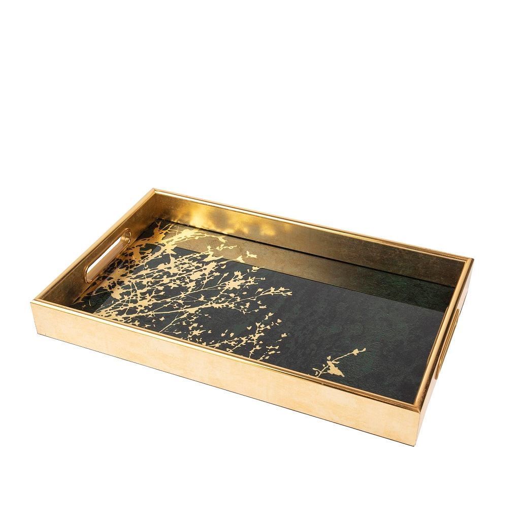 Gold Yeşil Dikdörtgen Tepsi 25x40 cm