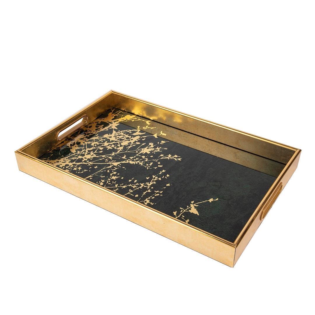 Gold Yeşil Dikdörtgen Tepsi 30x45 cm