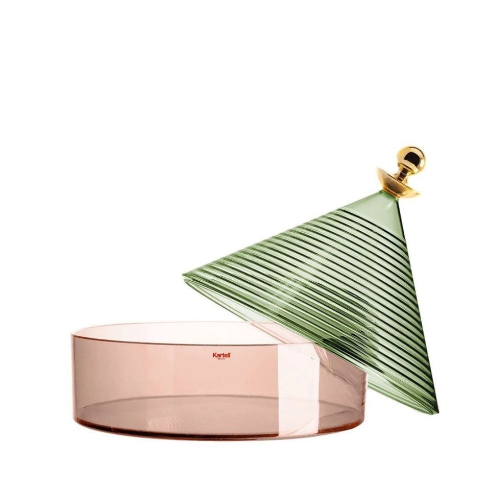 Trullo Kapaklı Şeffaf Kutu Yeşil/Pembe