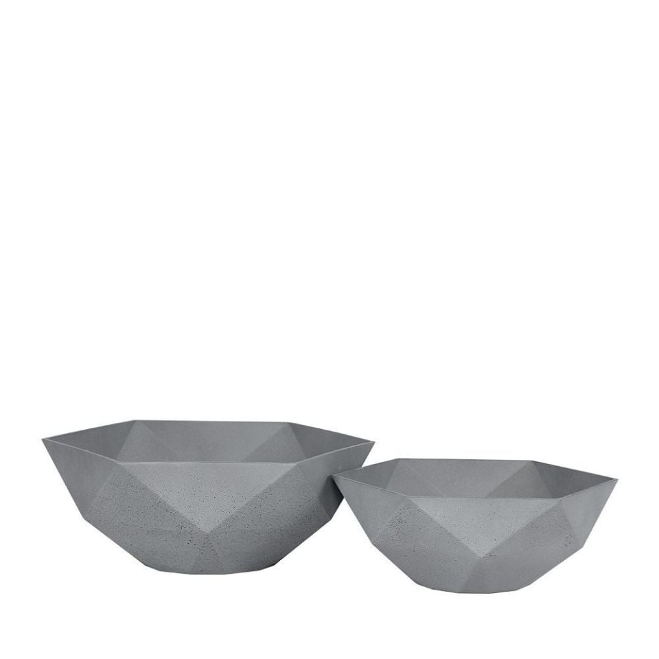 Sandstone Altıgen Saksı Gri 43x16 cm