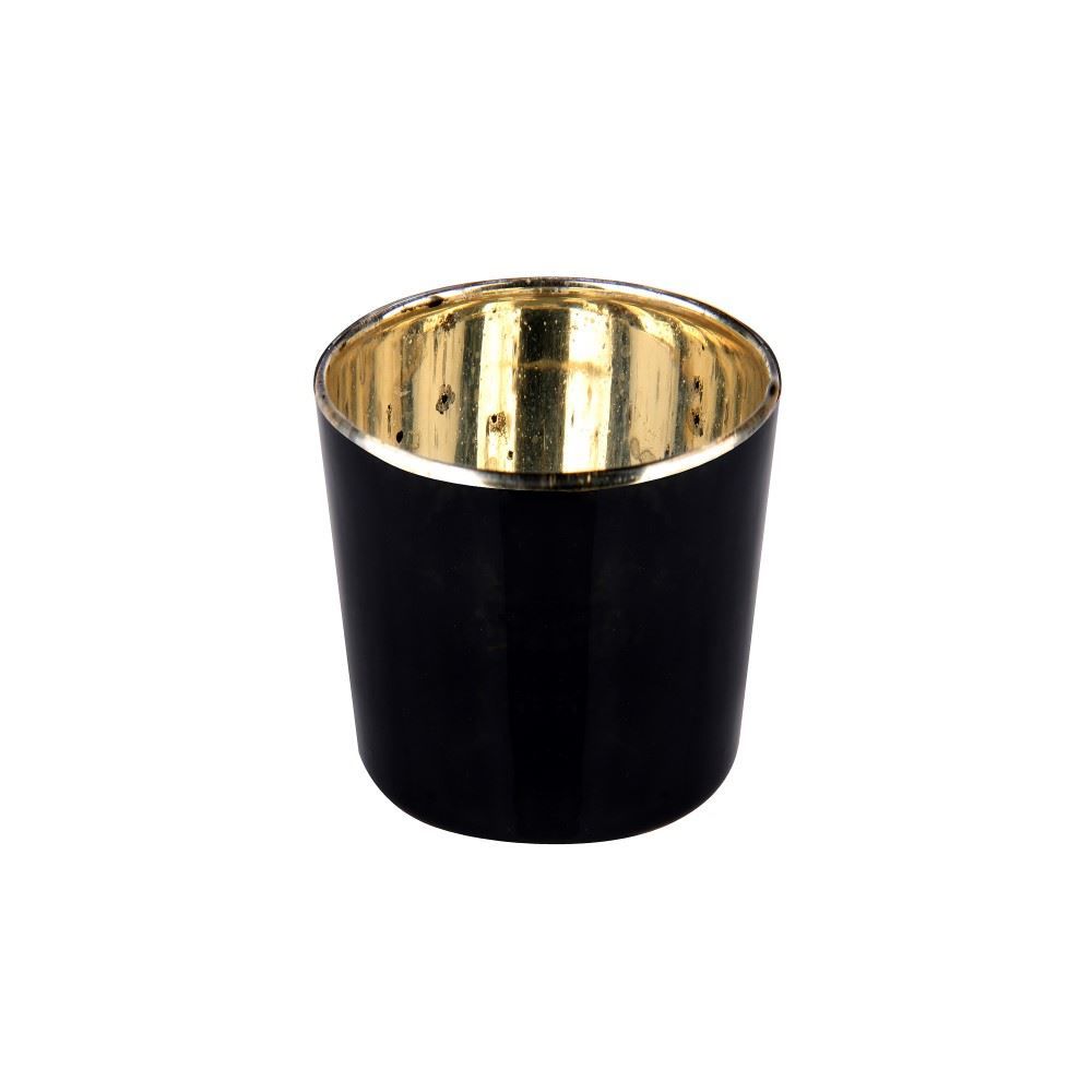 Siyah ve Gümüş Mumluk 8cm