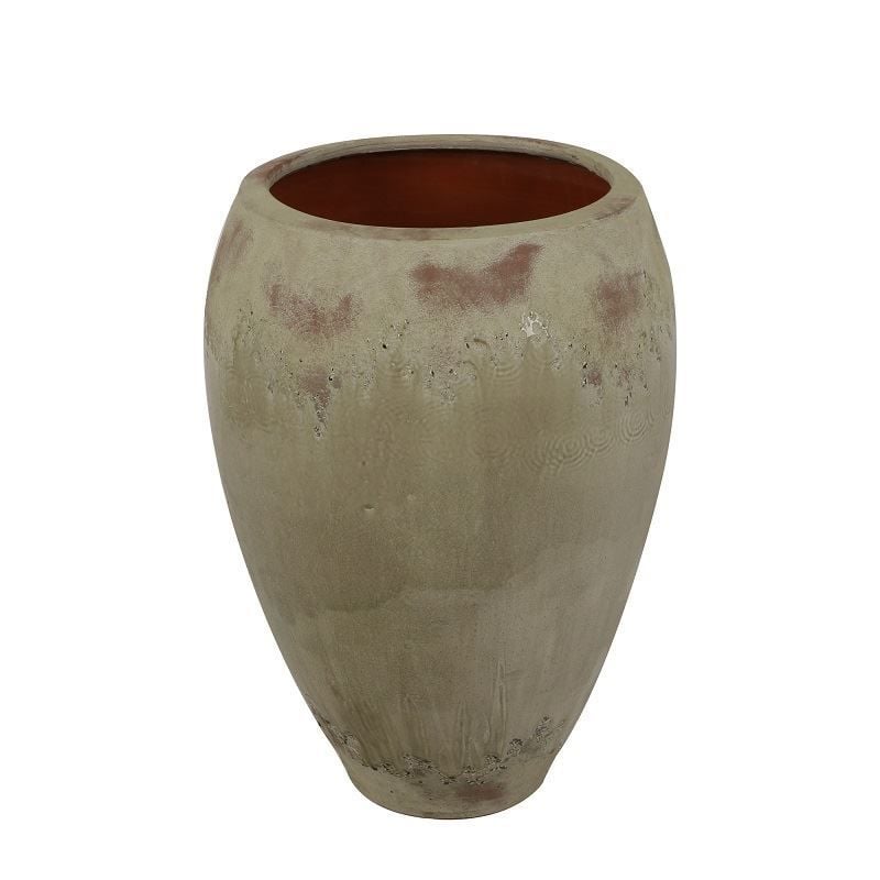 Gri Eskitmeli Vazo/Saksı 78 cm