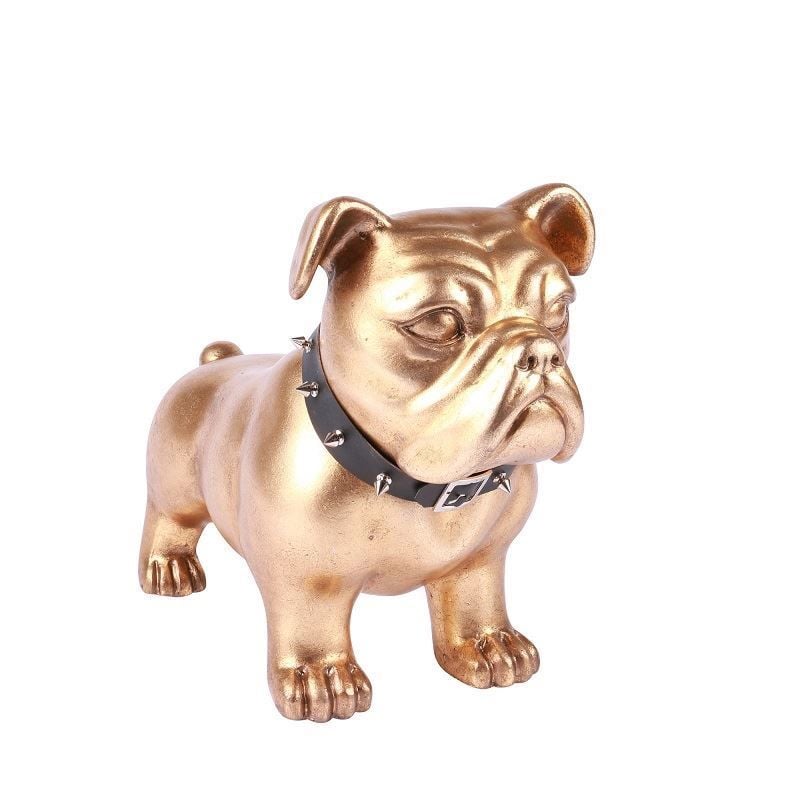 Dekoratif Köpek Heykeli 37x18 cm Gold