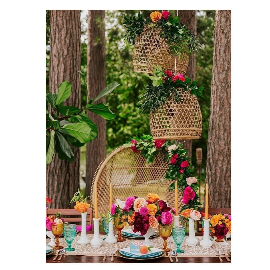 Rattan Abajur Şapkası Q:49cm