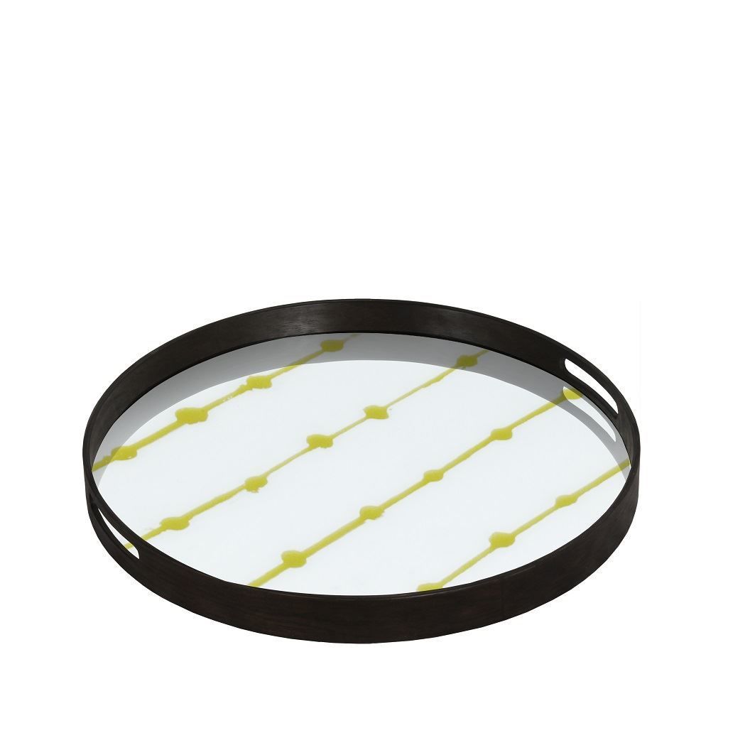 Tepsi Cam Yuvarlak Altin Benek Q:48 cm
