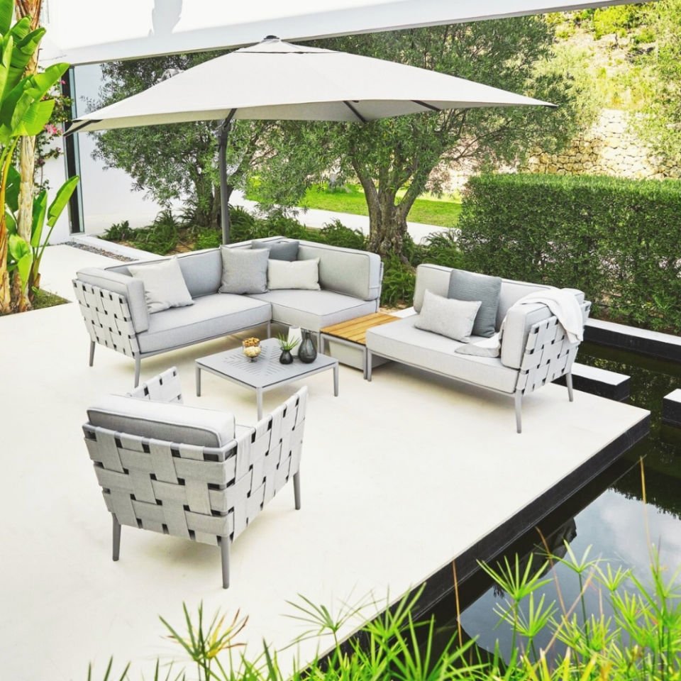 Cane-line Conic Lounge Beyaz Koltuk Minderli