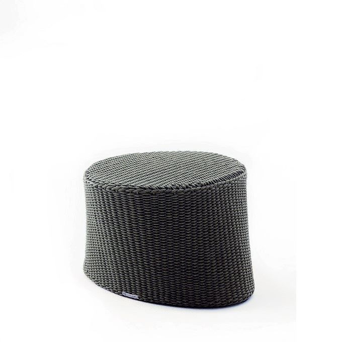 Oval Puf Gri 60x38 cm