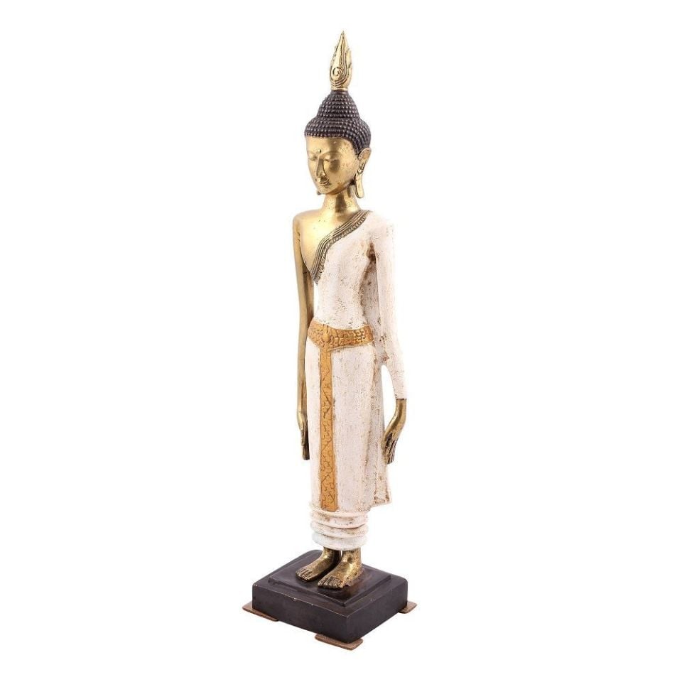 Buda Heykeli Beyaz-Gold H:51 cm
