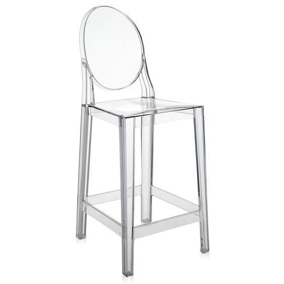 Kartell One More Şeffaf Bar Sandalyesi 65 cm