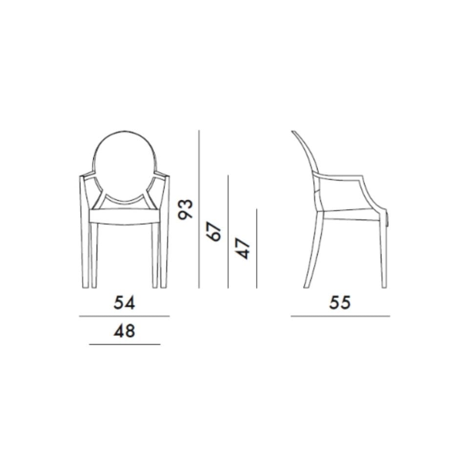 2'li Kartell Louis Ghost Füme Sandalye