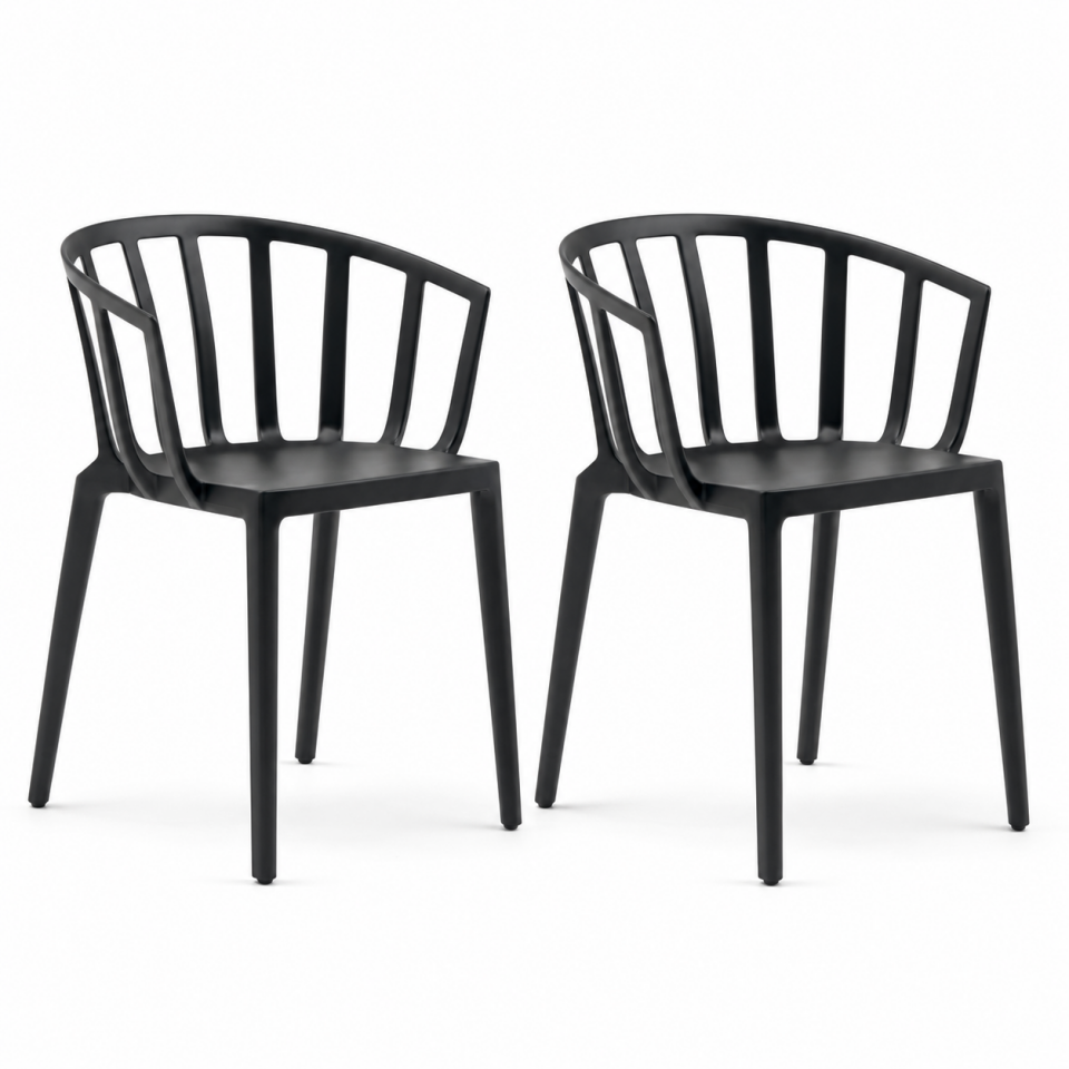 Kartell Venice Sandalye Mat Siyah 2'li Koli