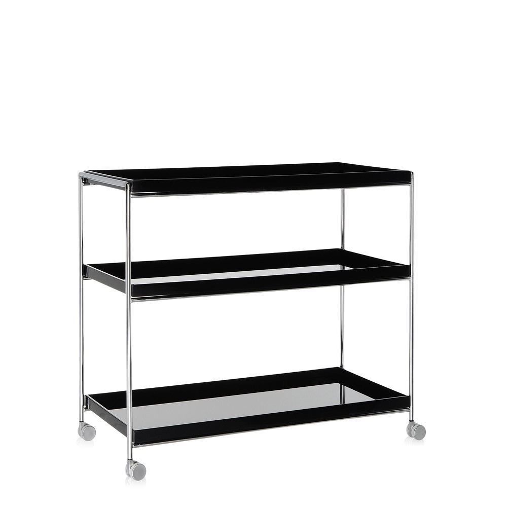 Tray Servis Masası Siyah/Krom