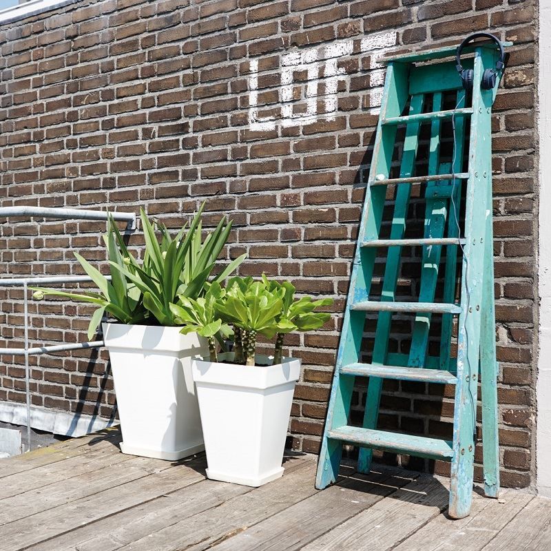 Loft Urban Çiçeklik Kare Yüksek Beyaz 37x51 cm