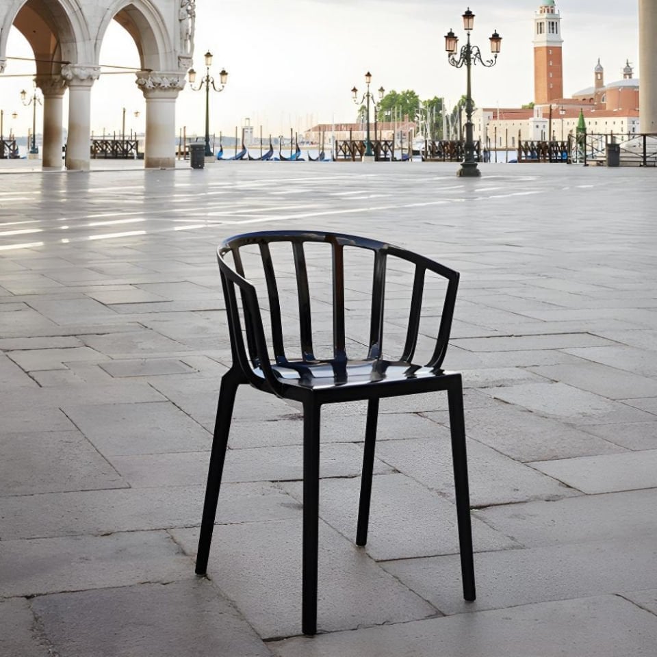 2'li Kartell Venice Parlak Siyah Sandalye