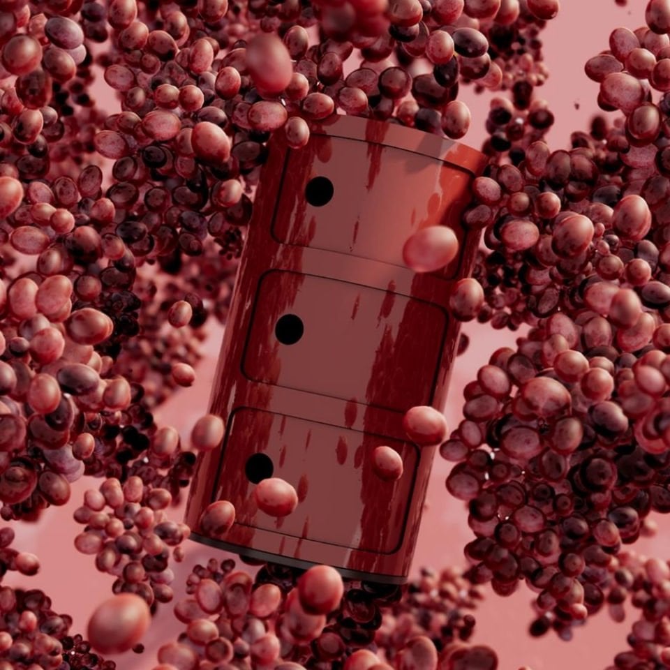 Kartell Componibili 3 Çekmeceli Bordo Modül