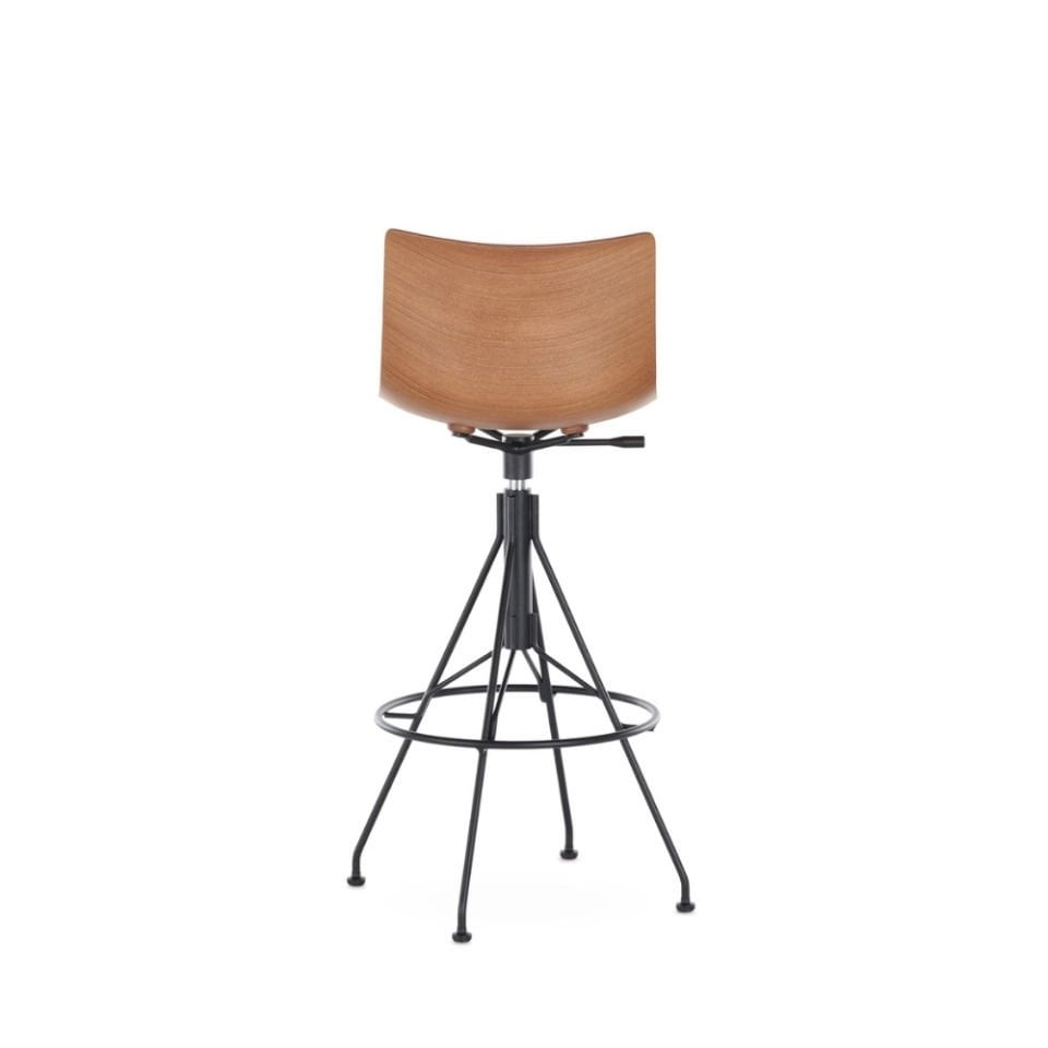 Kartell C. Koya Wood Koyu Ahşap Siyah Bar Sandalyesi