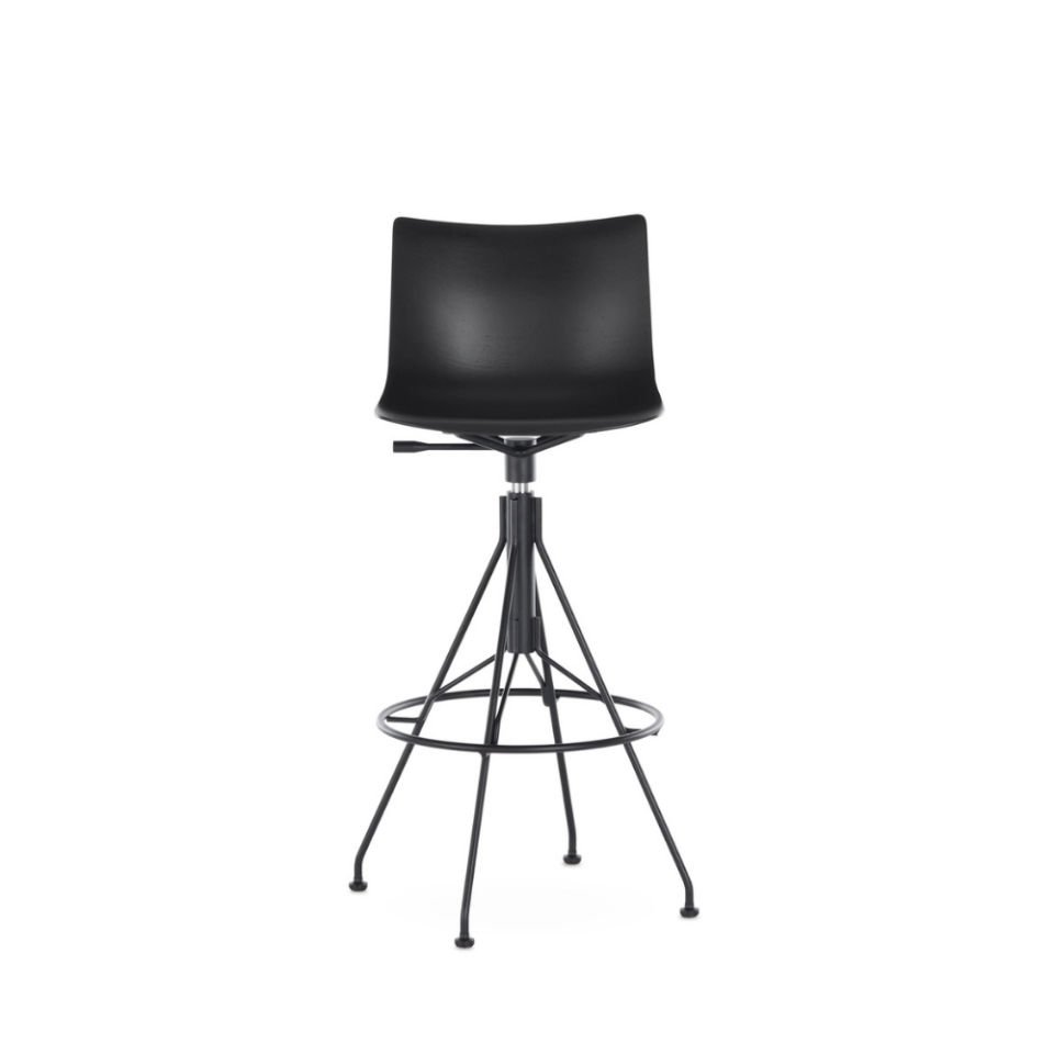 Kartell C. Koya Wood Siyah Ahşap Siyah Bar Sandalyesi