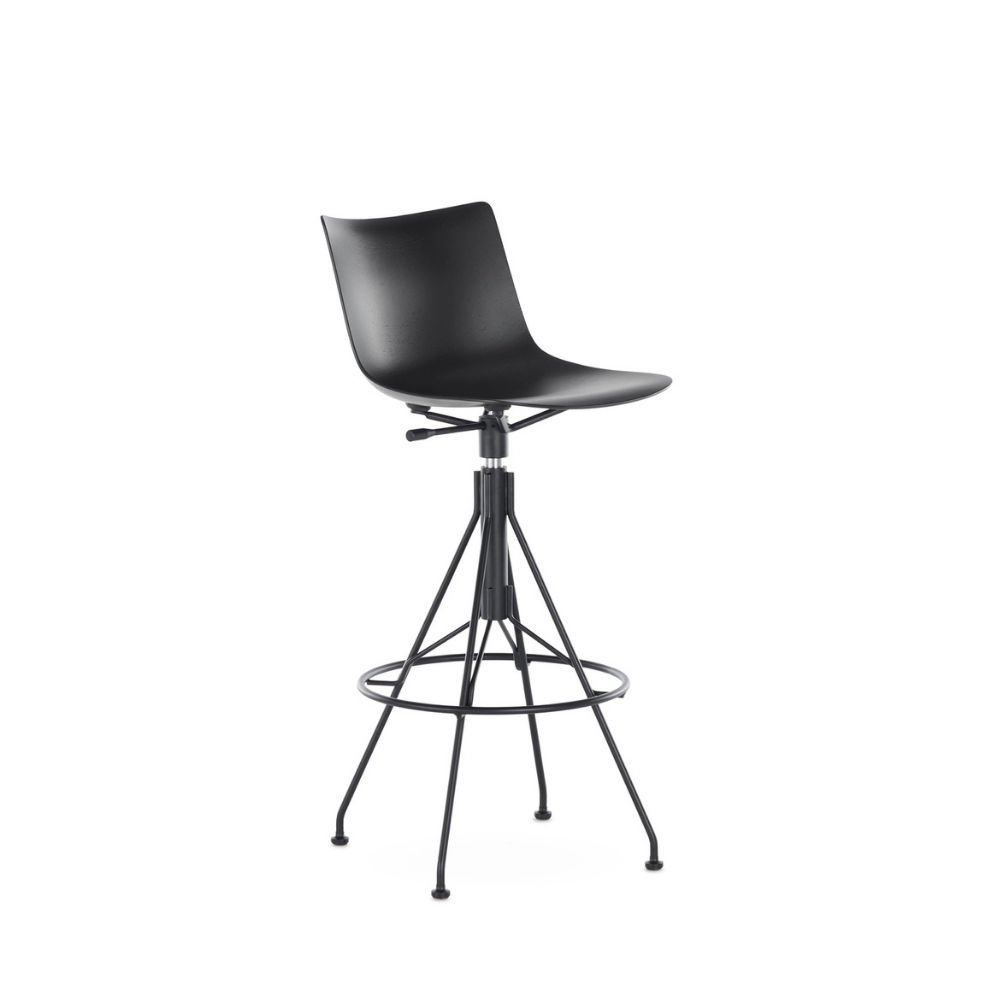 Kartell C. Koya Wood Siyah Ahşap Siyah Bar Sandalyesi