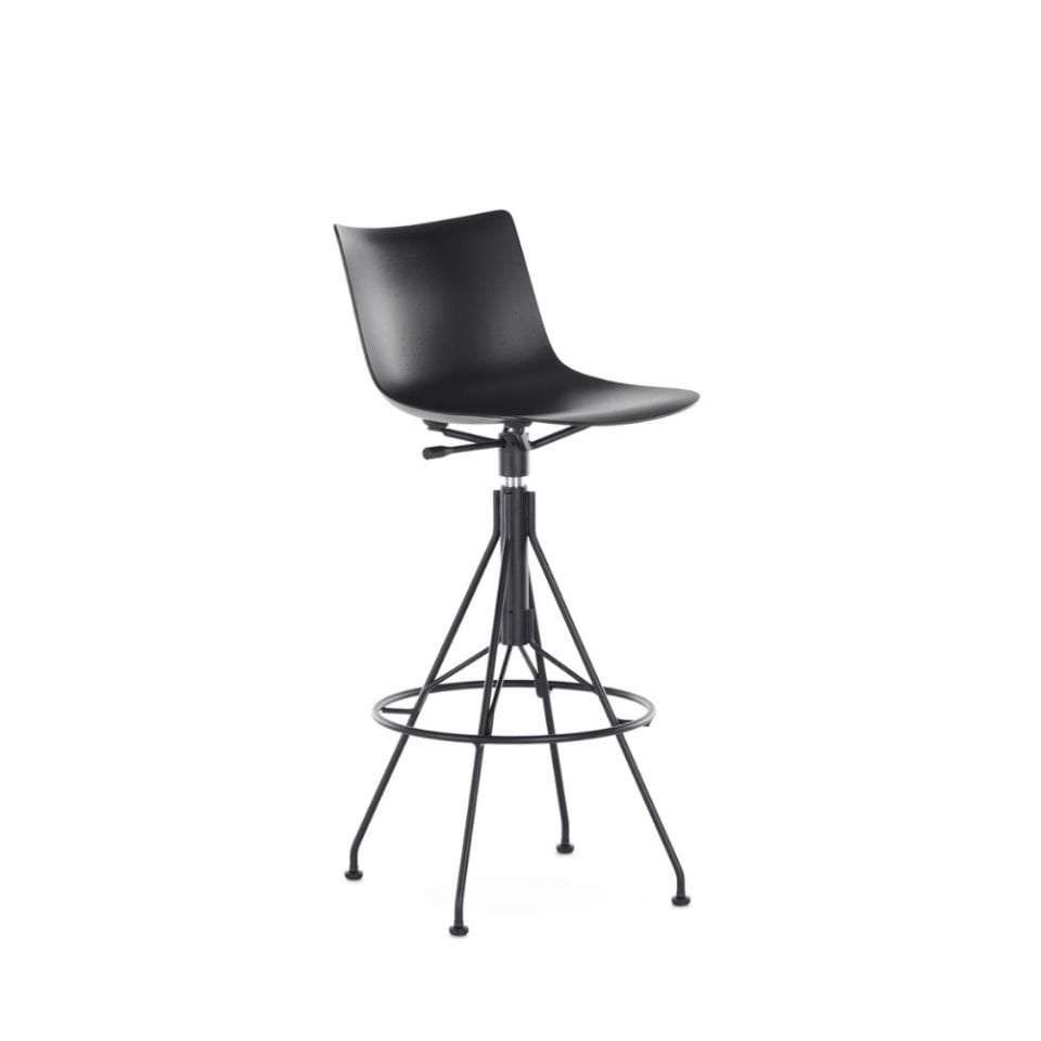 Kartell C. Koya Wood Siyah Ahşap Siyah Bar Sandalyesi