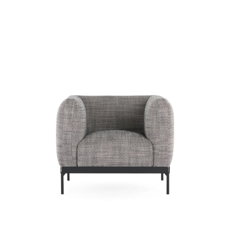 Kartell Asia Siyah Beyaz Pamuklu Tekli Koltuk