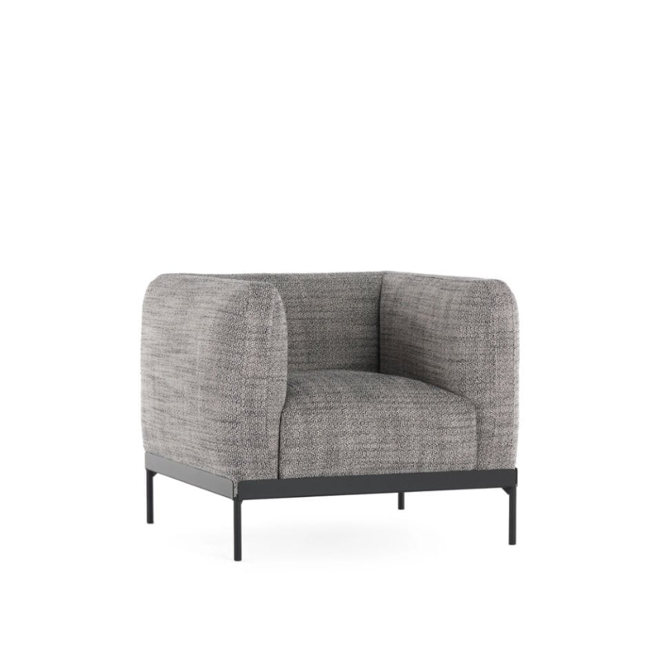 Kartell Asia Siyah Beyaz Pamuklu Tekli Koltuk