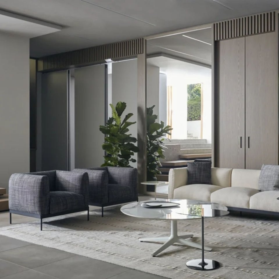 Kartell Asia Siyah Beyaz Pamuklu Tekli Koltuk