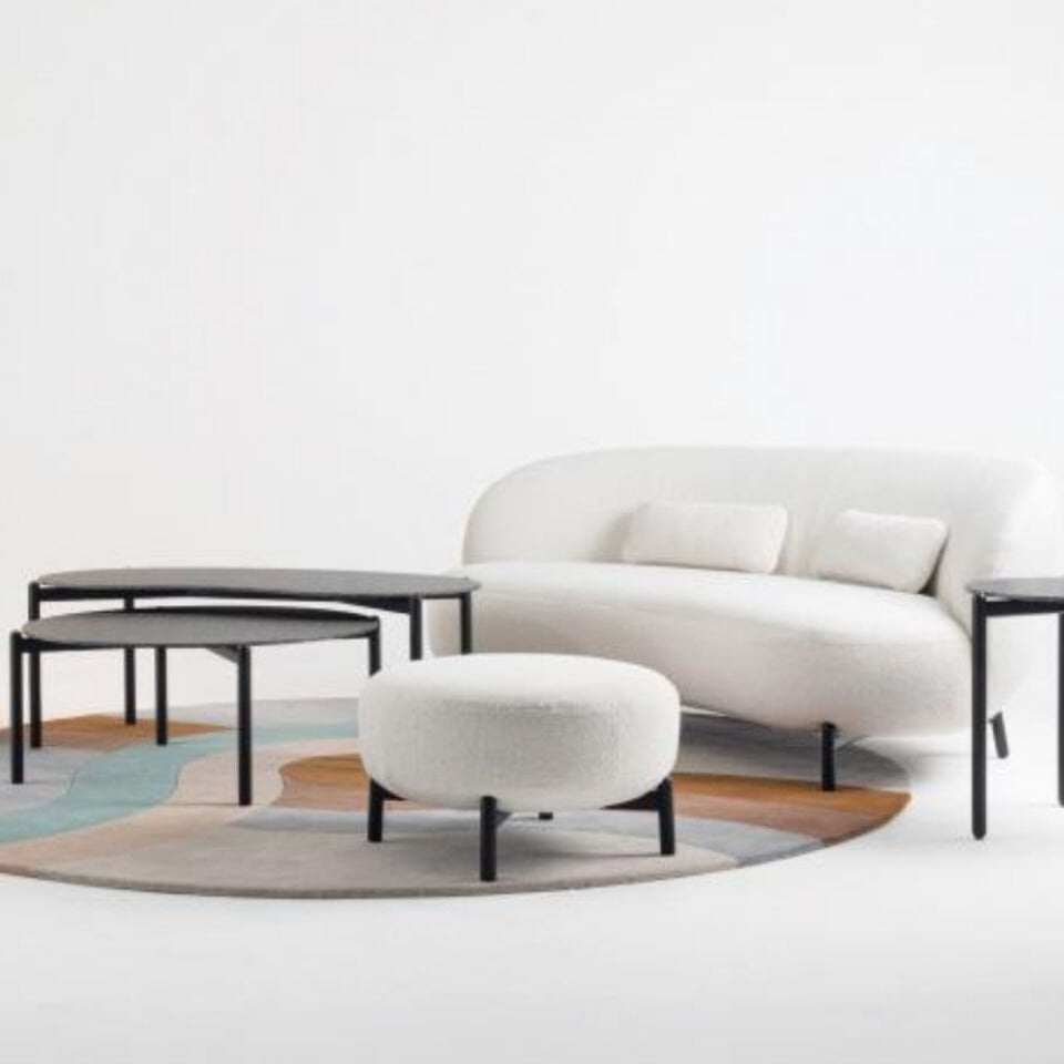 Kartell Lunam Beyaz Orsetto Kumaşlı Puf