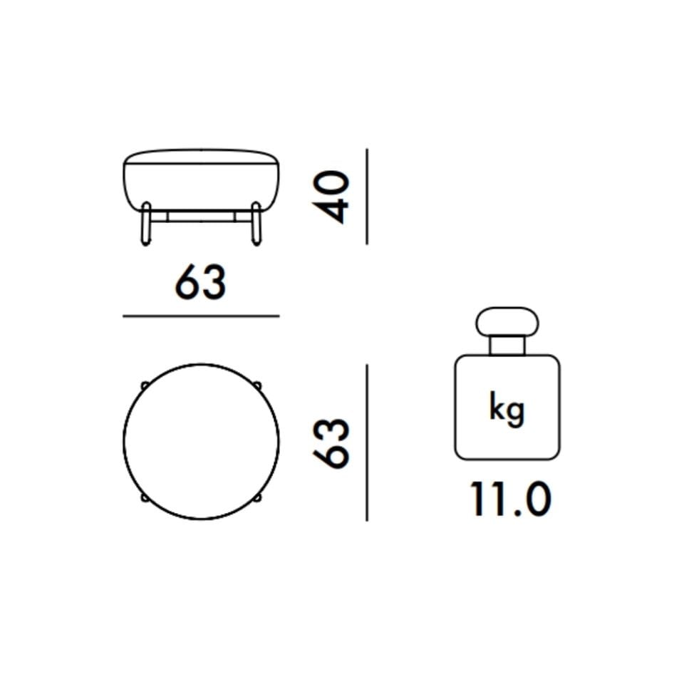 Kartell Lunam Beyaz Orsetto Kumaşlı Puf