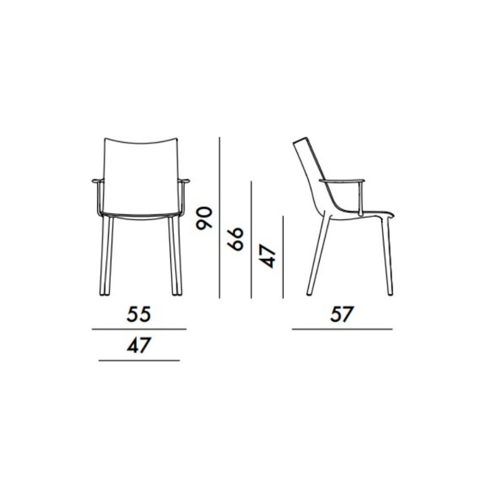 Kartell H.H.H Kumaş Döşemeli Paslı Turuncu Kollu Sandalye