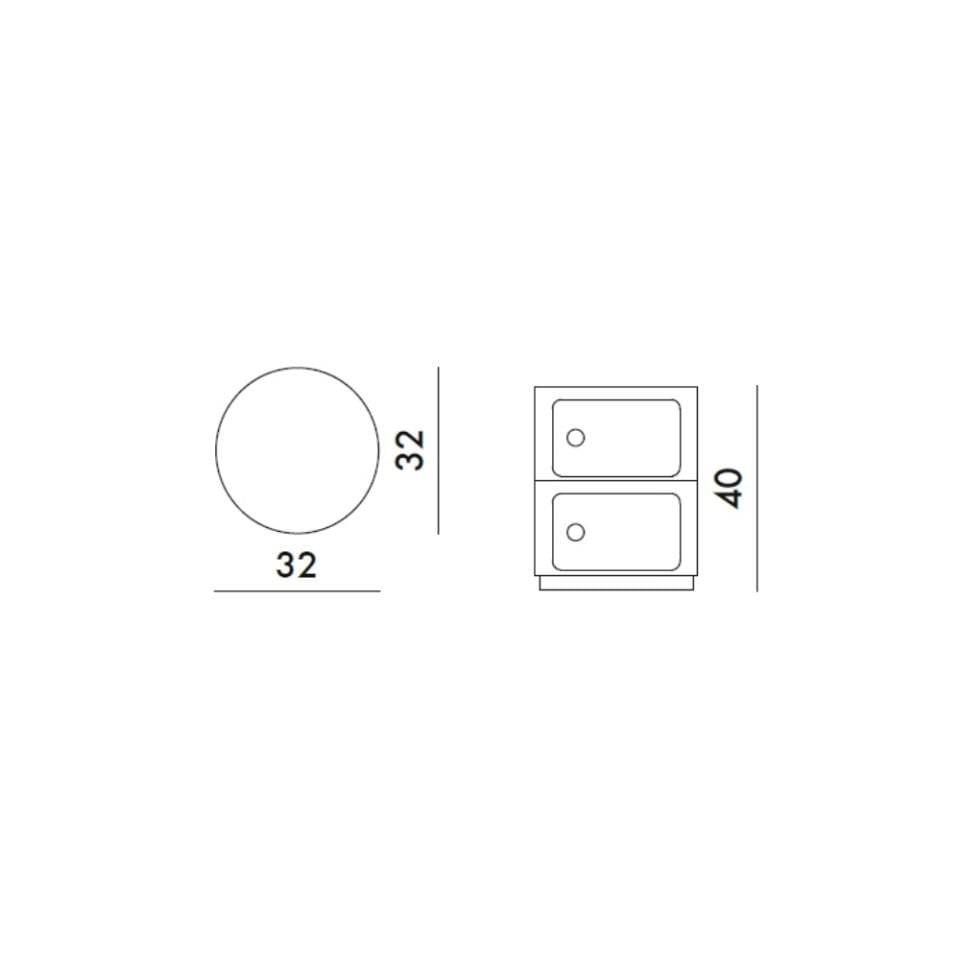 Kartell Componibili 2 Çekmeceli Lila Modül