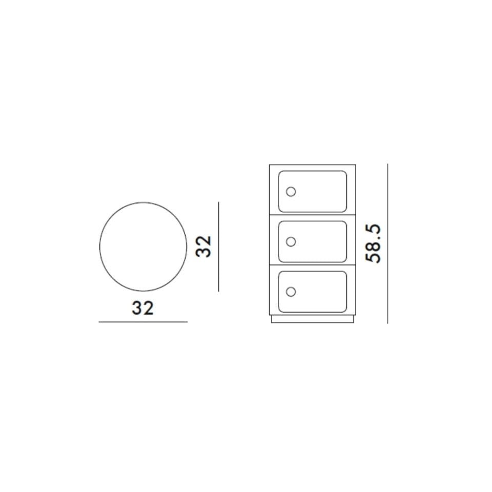 Kartell Componibili 3 Çekmeceli Lila Modül