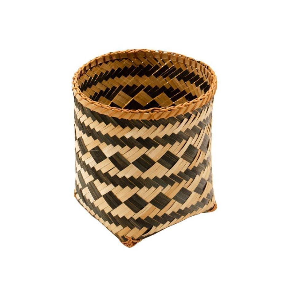 Bambu Siyah&Doğal Renk Sepet 25x20 cm
