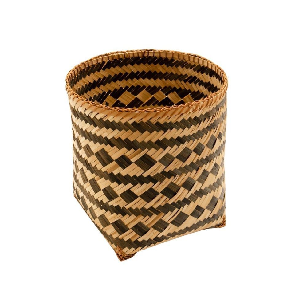 Bambu Siyah&Doğal Renk Sepet 35x35 cm