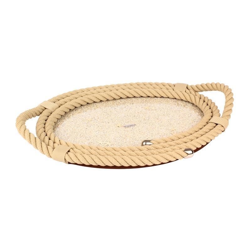 Halatlı Oval Tepsi Naturel