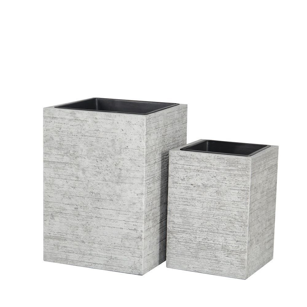 Ficonstone Saksı Kare Gri 33x47 cm