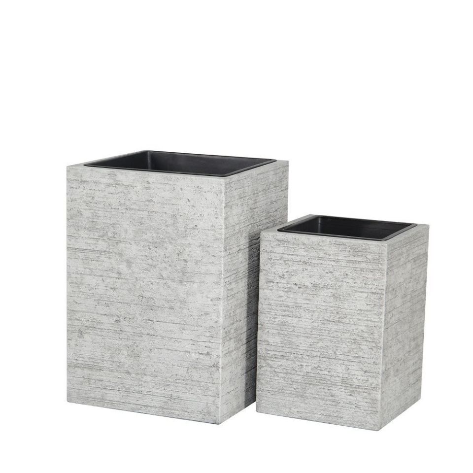 Ficonstone Saksı Kare Gri 44x61.5 cm