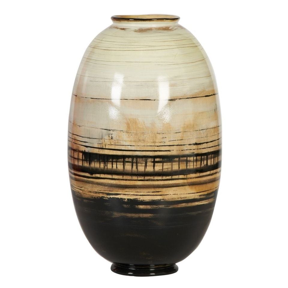 Vazo Beyaz-Kahve-Siyah H:47 cm